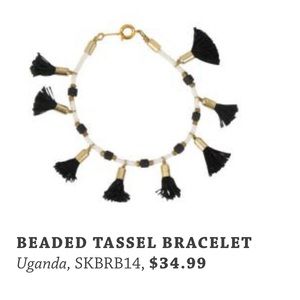 NWT Sseko Beaded Tassel Bracelet